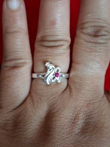 Peacock Design Silver Ring