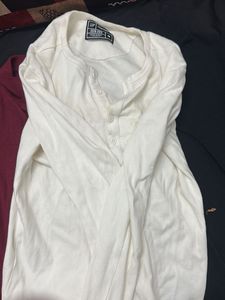 Men's White Henley Shirt