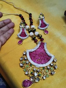Stunning Kundan &amp; Ruby Necklace Set