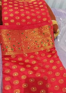 Stunning Red &amp; Gold Banarasi Saree