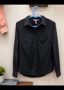 Classic Black Long-Sleeve Button-Up Shirt