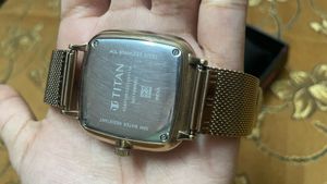 Original Titan Elegant Gold Mesh Watch