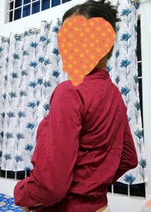 Stretchable Maroon Shirt Cum Top For Woman.