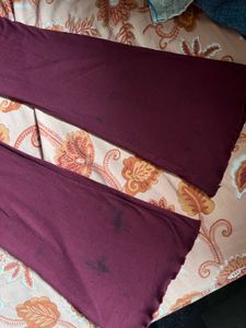 High Waist Ribbed Flared Trouser
