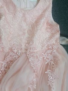Cute Peach Lace Dress