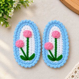 crochet embroidery tic tac hair clip