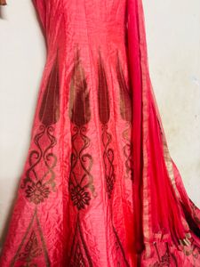 Pink Anarkali Suit with Dupatta