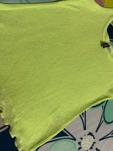 Neon Ribbed Lettuce Hem Tank Top