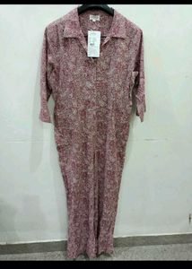 Pink Floral Print Jumpsuit