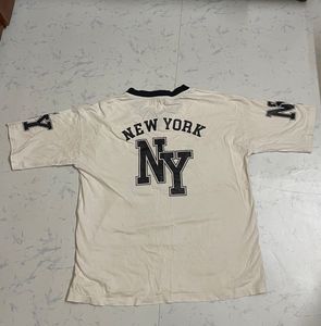 Cream "80 New York" Graphic T-Shirt