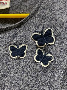 Imported Cute High Low Top with Butterflies
