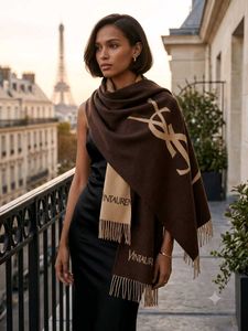 YSL Monogram stole in cashmere woolen