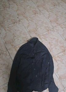 Dark Black Button-Down Shirt