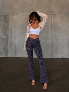 Stylish Flared Print Pants