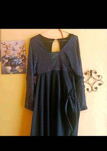 Elegant Navy Blue Sequined Kurta Set