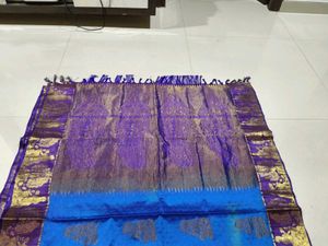 pure Elegant Royal Blue Silk Saree