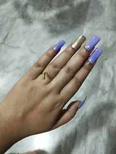 lavender &amp; Gold Press-On Nails