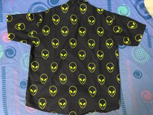 Black Alien Print Shirt – Oversized Fit