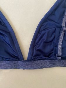 Navy Blue Star &amp; Moon Print Bra