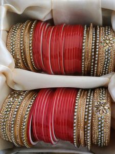 Red &amp; Gold Bridal Bangles Set