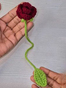 Crocheted Rose Bookmark