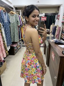 Vibrant Floral Strapless Mini Dress
