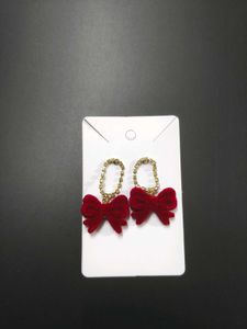 Red Velvet Bow Earrings