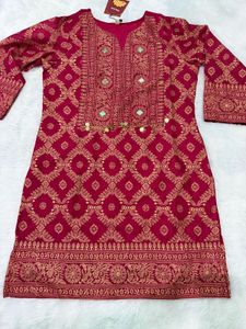 Pink handwork kurta and pant set