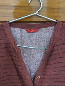 Maroon Ombre Button-Up Kurta🧶