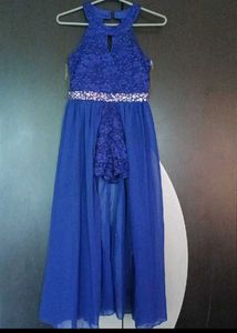 Navy Blue Lace Romper Dress