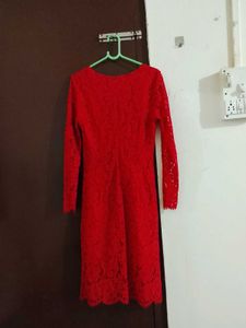 Elegant Red Lace Dress