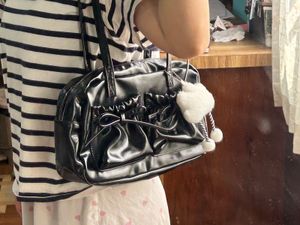 Chic Black Patent Shoulder Bag