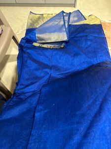 Elegant Blue &amp; Silver Saree