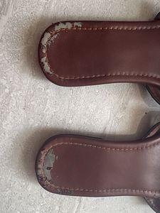 Brown Flat Sandals with Buckle