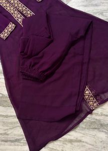 Elegant Purple Kurta Set with Embellishments