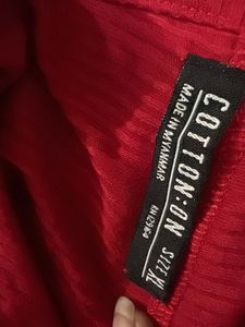 Ribbed Red Long Sleeve Top