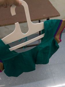 Teal Blouse with Decorative Trim
