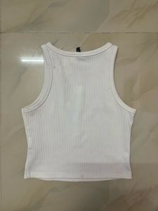 Ribbed White Tank Top(S)
