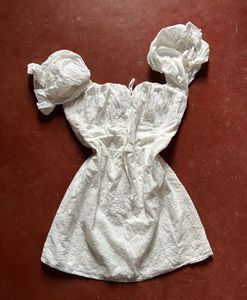 White Off-Shoulder Puff Sleeve Dress