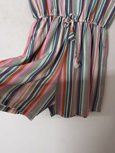 Striped Sleeveless Jump Suit