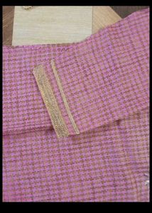 Pink Checkered dress material