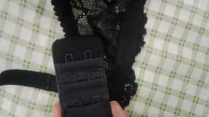 Black Lace Trim Bra - Size 32
