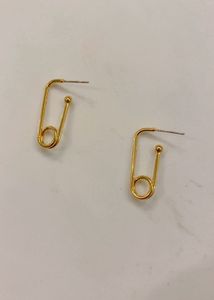New Gold Safety Pin Hoop Earrings l Last Pair