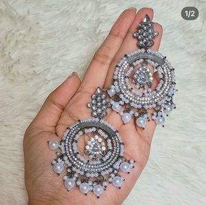 Elegant Pearl and Crystal Chandelier Earrings