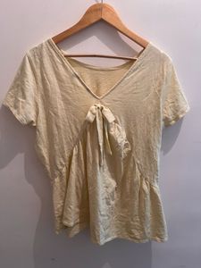 Light Yellow Peplum Top