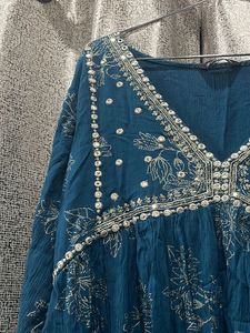 Embroidered Blue Kurta