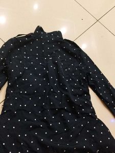 Chic Navy Polka Dot Dress
