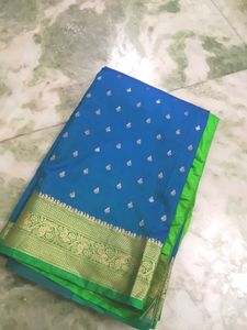 Elegant Saree with Gold Border