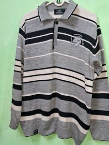 Vintage Striped Polo Sweater