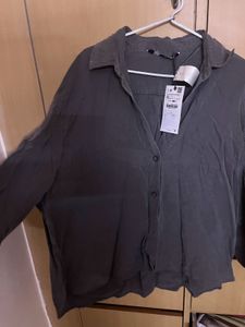 Oversize Very Soft Fabric Zara Shirt Grey Color